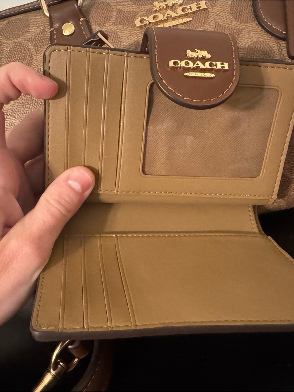 Coach Brown Signature Rowan Satchel Bag with Matching Wallet - Picture 4 of 12